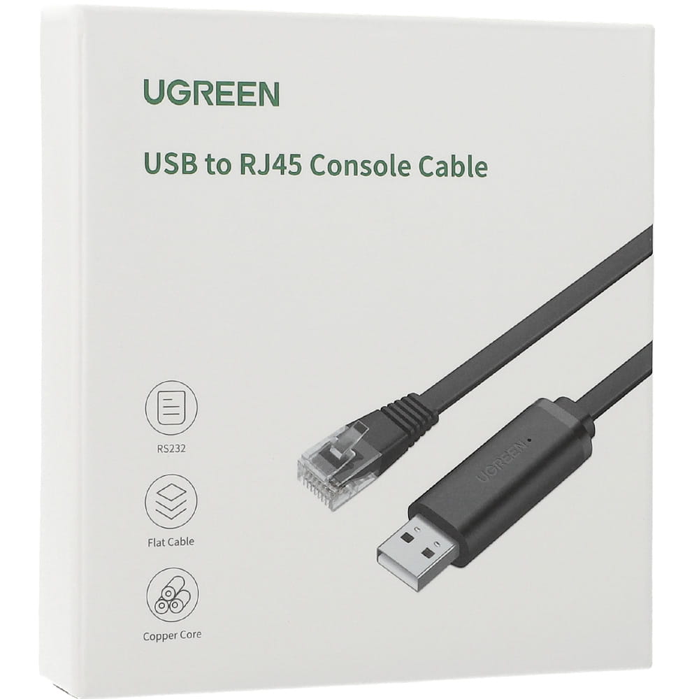 Kabel konsolowy USB UGREEN CM204, RJ45, 3m, Czarny