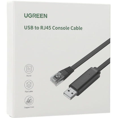 Kabel konsolowy USB UGREEN CM204, RJ45, 3m, Czarny
