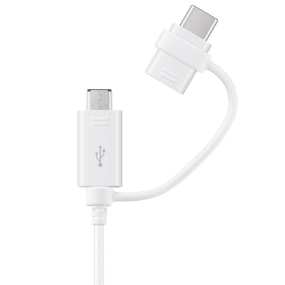 Kabel do ładowania i transmisji danych USB-A - USB-C / microUSB Samsung Combo 2w1, 18 W, 1,5 m, biały EP-DG930DWEGWW