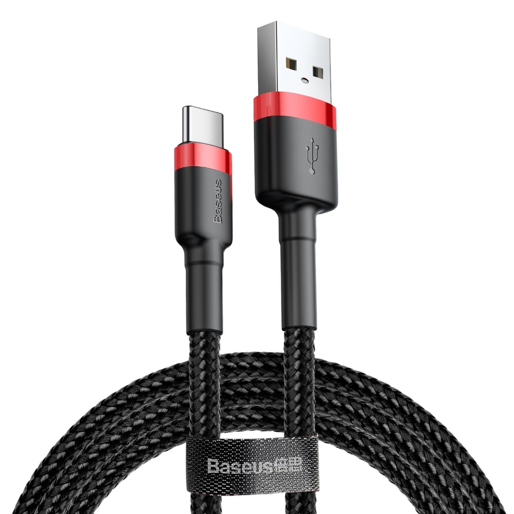 Kabel do transmisji danych i ładowania USB-A - USB-C Baseus Cafule, 60 W, 1 m, czerwony CATKLF-B91