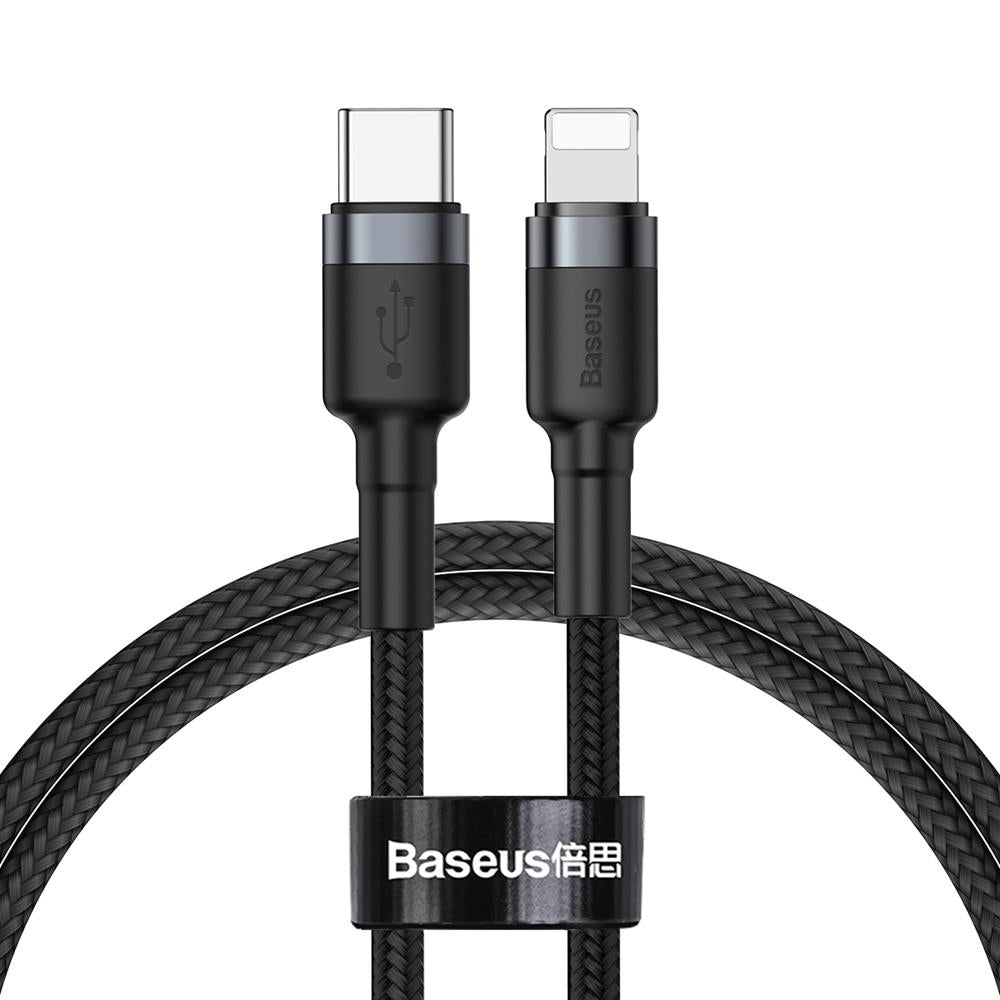 Kabel do ładowania i transmisji danych USB-C - Lightning Baseus Cafule, 18 W, 1 m, szary CATLKLF-G1 CATLKLF-G1