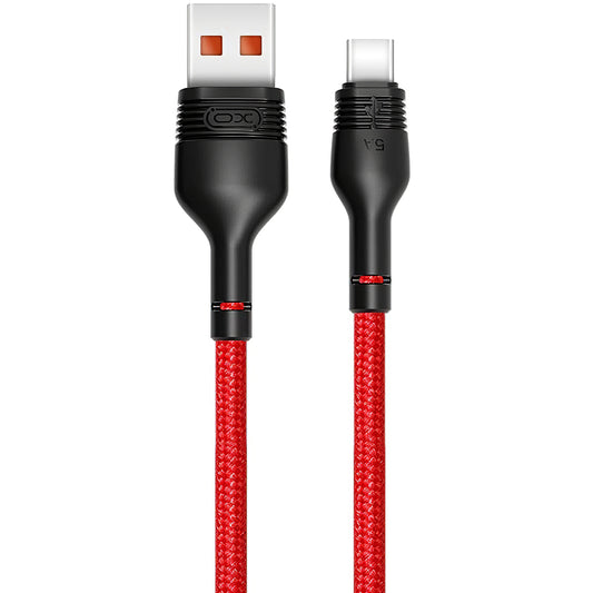 Kabel do ładowania i transmisji danych z USB-A na USB-C XO Design NB55, 40 W, 1 m, czerwony