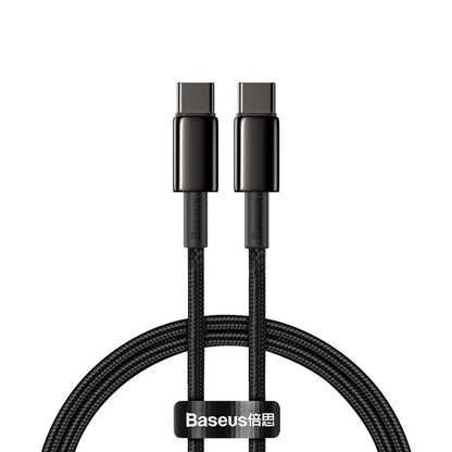 Kabel USB-C do ładowania i transmisji danych - USB-C Baseus Tungsten Gold, 100 W, 1 m, czarny CATWJ-01 CATWJ-01