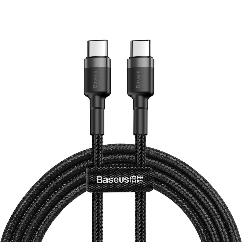 Kabel USB-C do ładowania i transmisji danych - USB-C Baseus Cafule, 60 W, 2 m, czarny CATKLF-HG1