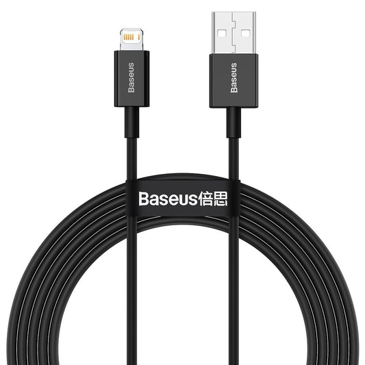 Kabel do ładowania i transmisji danych USB-A - Lightning Baseus Superior Series, 20W, 2m, czarny CALYS-C01