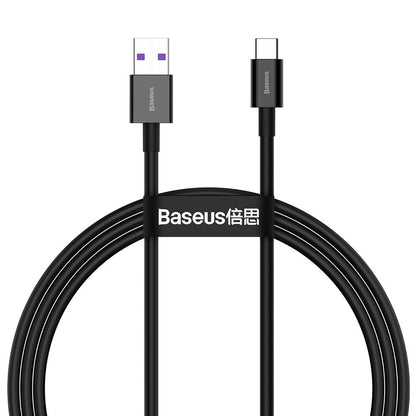 Kabel do ładowania i transmisji danych USB-A - USB-C Baseus Superior Series, 66 W, 1 m, czarny CATYS-01