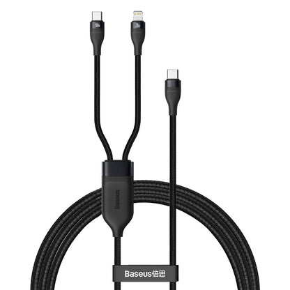 Kabel do danych i ładowania USB-C - Lightning / USB-C Baseus Flash Series 2w1, 100W, 1.2m, Czarny CA1T2-F01