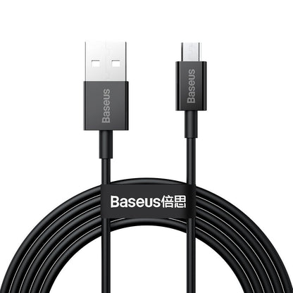 Kabel do ładowania i transmisji danych Baseus Superior Series USB-A do microUSB, 18 W, 2 m, czarny CAMYS-A01 