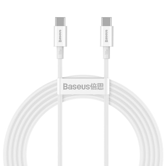 Kabel USB-C do ładowania i transmisji danych - USB-C Baseus Superior Series, 100W, 2m, biały CATYS-C02