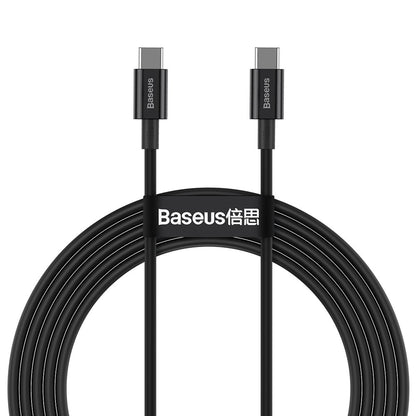 Kabel USB-C do ładowania i transmisji danych - USB-C Baseus Superior Series, 100W, 1m, czarny CATYS-B01