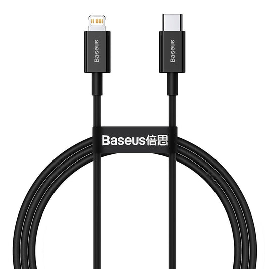 Kabel do ładowania i transmisji danych USB-C - Lightning Baseus Superior Series, 20 W, 1 m, czarny CATLYS-A01