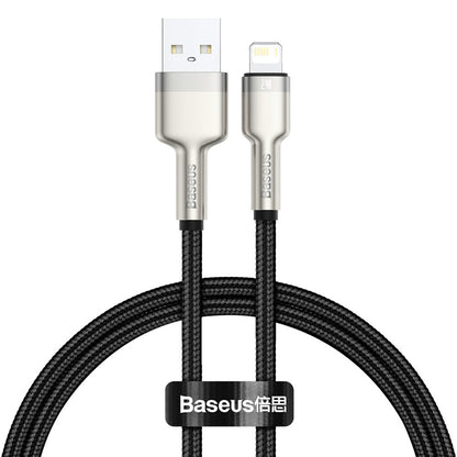 Kabel do ładowania i transmisji danych USB-A - Lightning Baseus Cafule Metal Series, 18 W, 0,25 m, czarny CALJK-01 