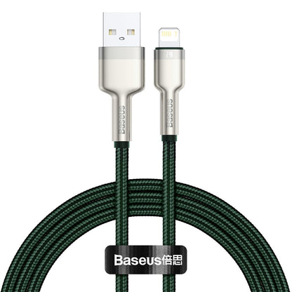 Kabel do danych i ładowania USB-A - Lightning Baseus Cafule Metal Series, 18W, 1m, Zielony CALJK-A06
