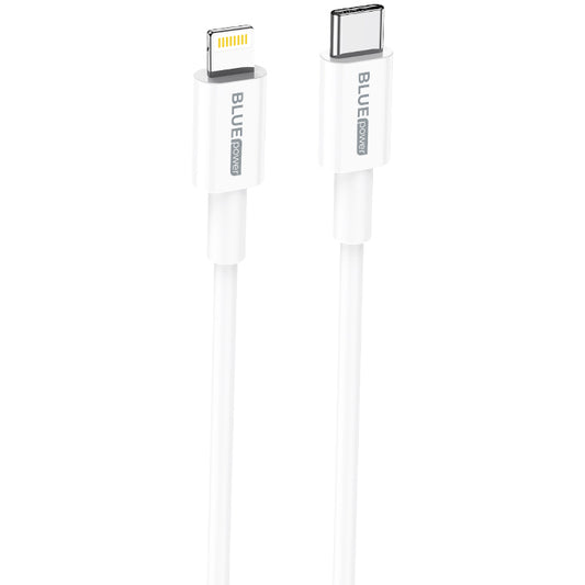 Kabel USB-C - Lightning do ładowania i transmisji danych BLUE Power BBX36, 18 W, 1 m, biały