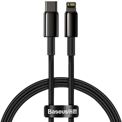 Kabel do ładowania i transmisji danych USB-C - Lightning Baseus Tungsten Tungsten Gold, 20 W, 1 m, czarny CATLWJ-01 CATLWJ-01