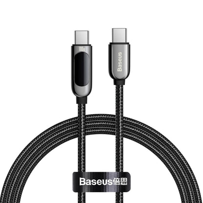 Kabel USB-C do ładowania i transmisji danych - USB-C Baseus Display, 100W, 1m, czarny CATSK-B01