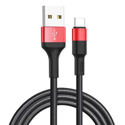 Kabel do danych i ładowania USB-A - USB-C HOCO X26 Xpress, 18W, 1m, Czarno-Czerwony