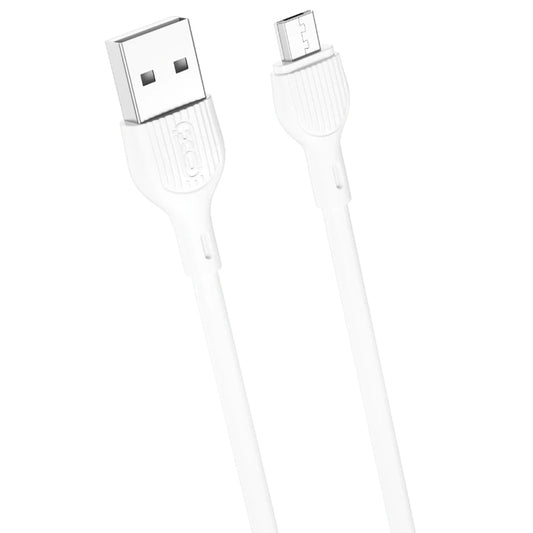 Kabel do danych i ładowania USB-A - microUSB XO Design NB200, 10W, 1m, Biały