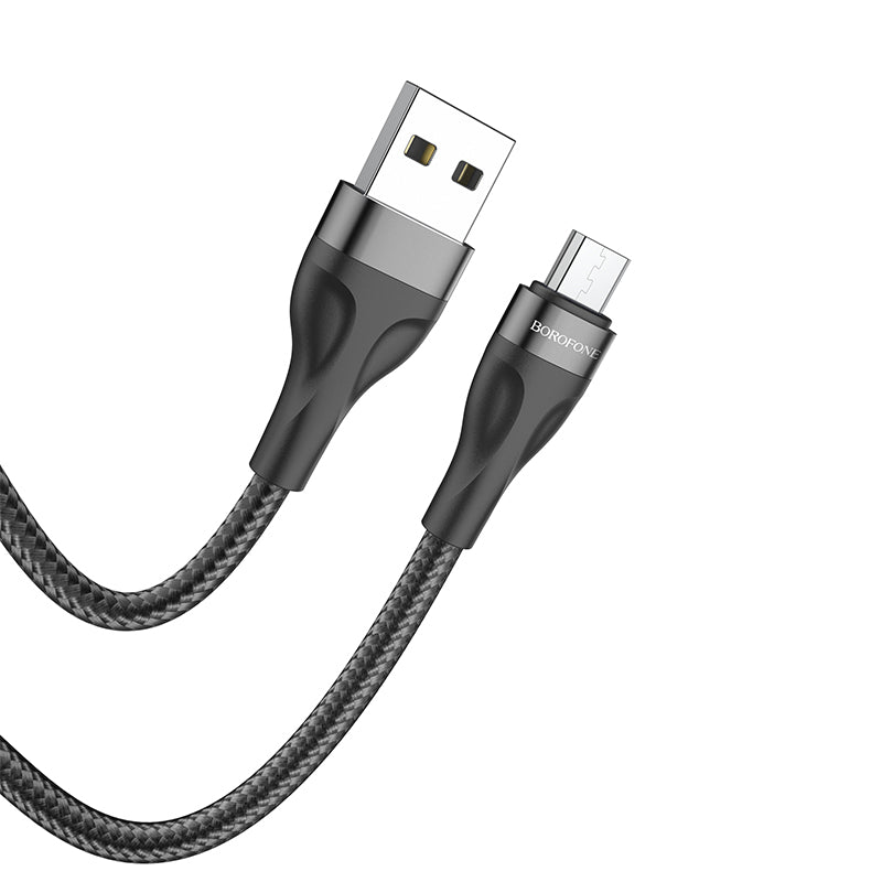 Kabel do ładowania i transmisji danych USB-A - microUSB Borofone BX61, 18W, 1m, czarny