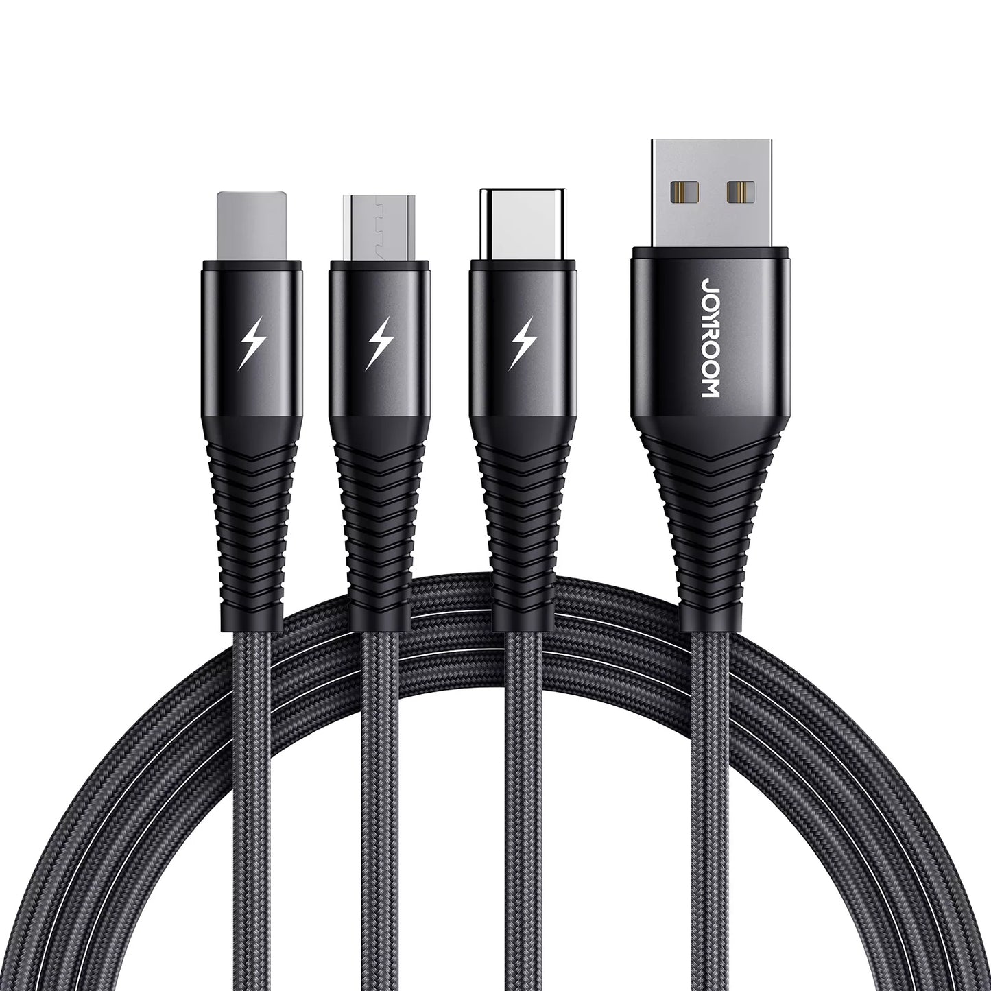 Kabel ładujący USB-A - Lightning / microUSB / USB-C Joyroom S-1230G4 3w1, 20 W, 1,2 m, czarny