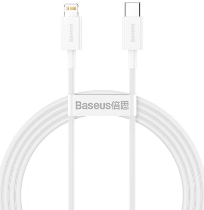 Kabel do ładowania i transmisji danych USB-C - Lightning Baseus Superior Series, 20 W, 1,5 m, biały CATLYS-B02 