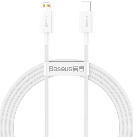 Kabel do ładowania i transmisji danych USB-C - Lightning Baseus Superior Series, 20 W, 1,5 m, biały CATLYS-B02 