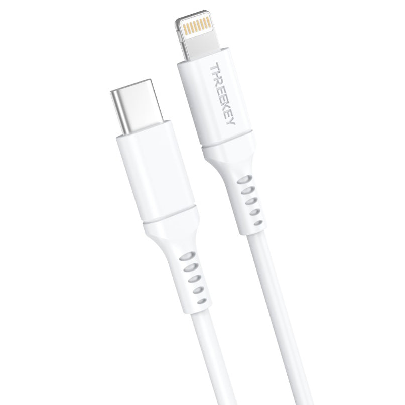 Kabel USB-C - Lightning do ładowania i transmisji danych XO Design TK04, 20 W, 1 m, biały