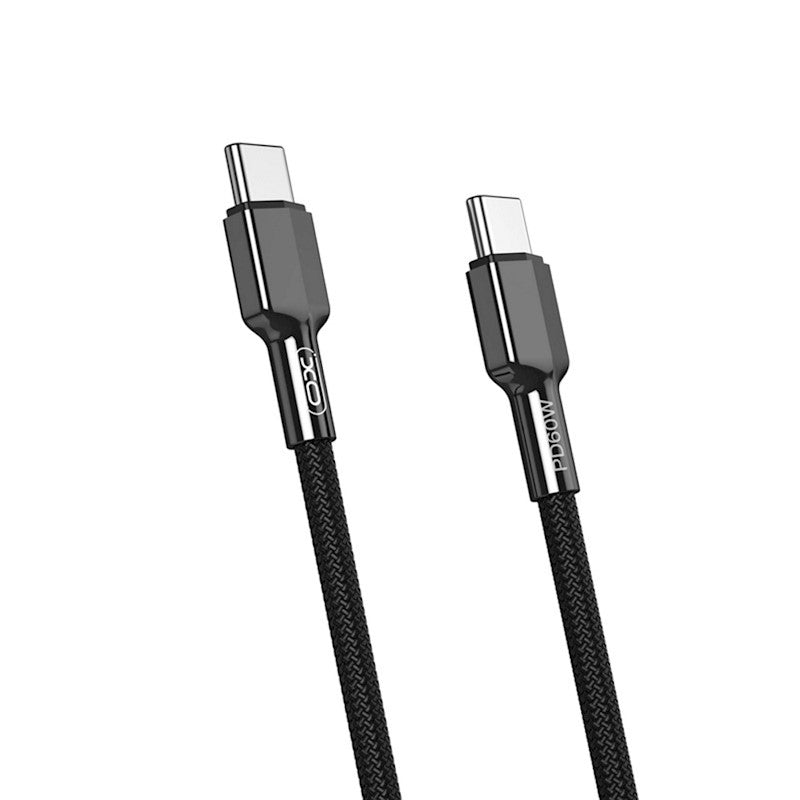 Kabel do danych i ładowania USB-C - USB-C XO Design NB183B, 60W, 1m, Czarny