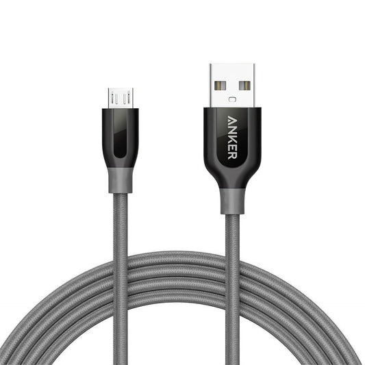 Kabel do ładowania i transmisji danych USB-A - microUSB Anker PowerLine+, 18 W, 1,8 m, szary A8143HA1 