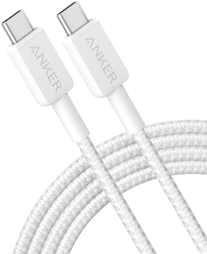 Kabel USB-C do ładowania i transmisji danych - USB-C Anker 322, 60 W, 0,9 m, biały A81F5G21 