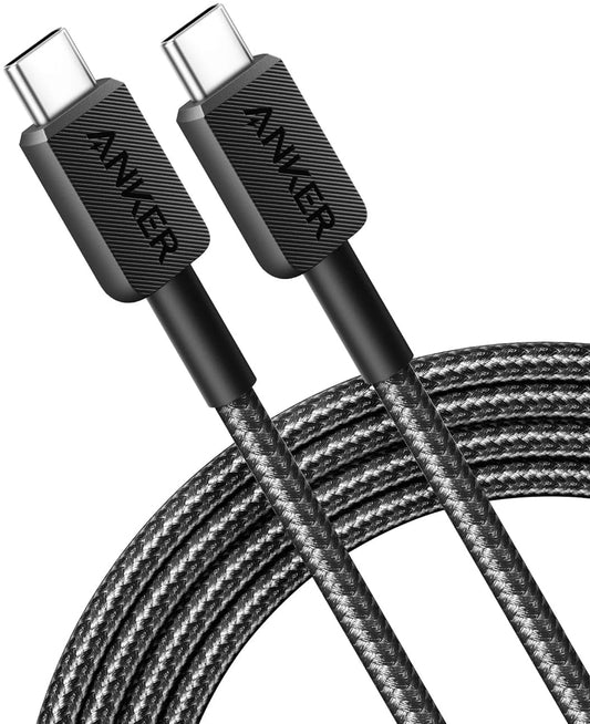 Kabel USB-C do ładowania i transmisji danych - USB-C Anker 322, 60 W, 1,8 m, czarny A81F6G11 