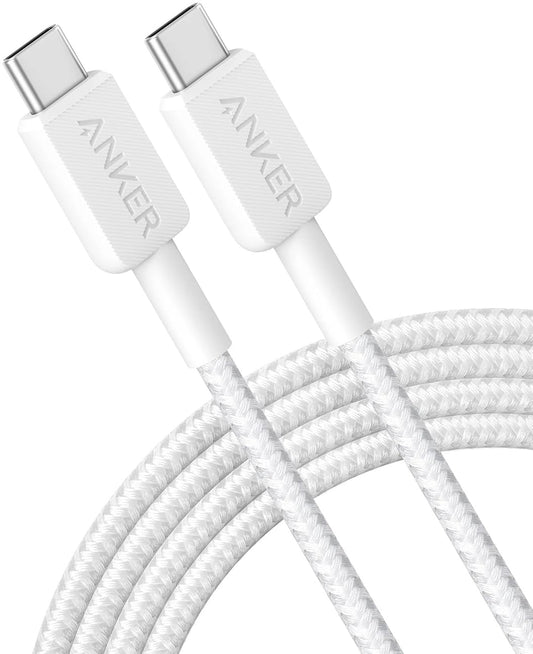 Kabel USB-C do ładowania i transmisji danych - USB-C Anker 322, 60 W, 1,8 m, biały A81F6G21 