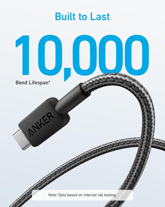 Kabel do ładowania i transmisji danych USB-A - USB-C Anker 322, 18 W, 0,9 m, czarny A81H5G11