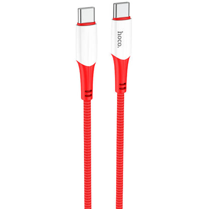 Kabel USB-C do ładowania i transmisji danych - USB-C HOCO X70, 60W, 1m, czerwony 