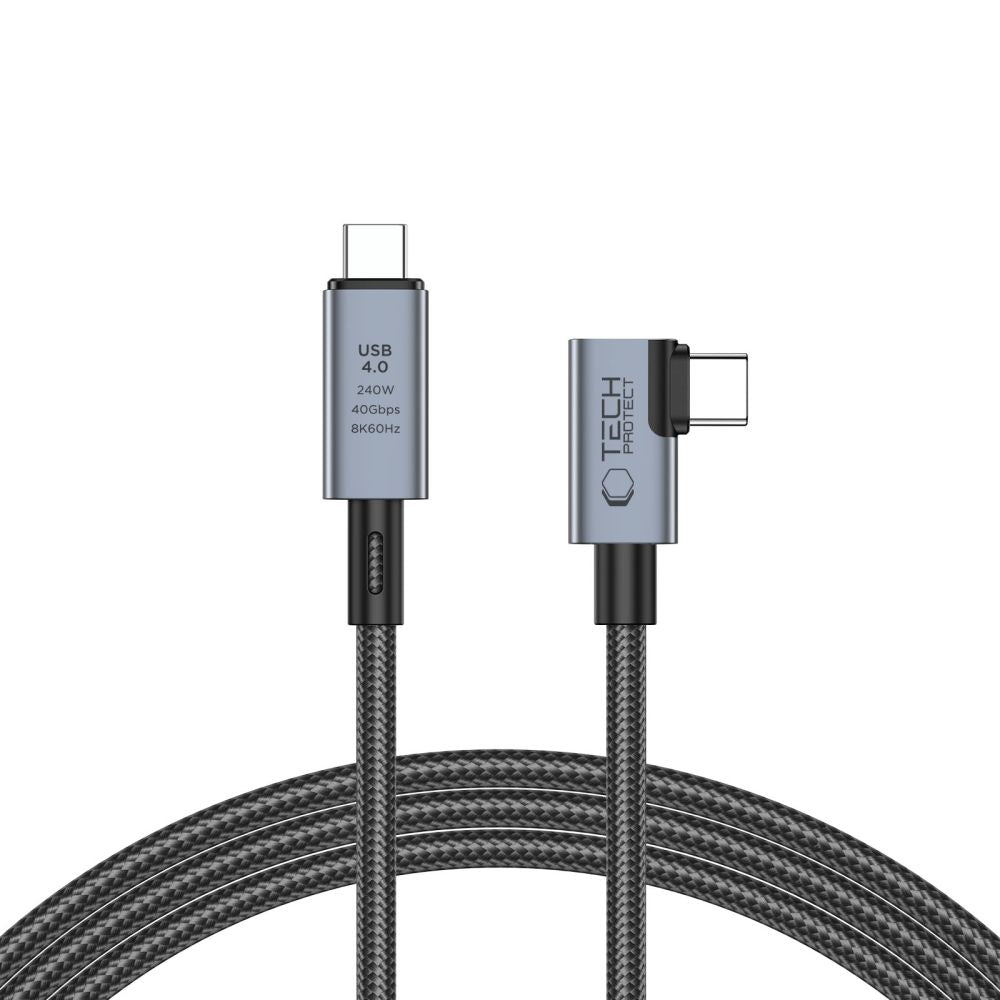 Kabel USB-C do ładowania i transmisji danych - USB-C Tech-Protect Ultraboost Max L, 240 W, 1,5 m, szary 