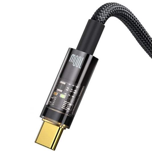 Kabel USB-A do USB-C Baseus Explorer do transmisji danych i ładowania, 100 W, 1 m, czarny CATS000201