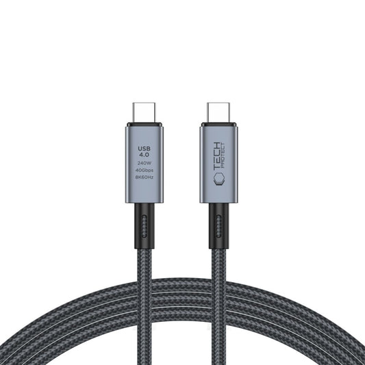 Kabel USB-C do ładowania i transmisji danych - USB-C Tech-Protect Ultraboost Max, 240 W, 2 m, szary 