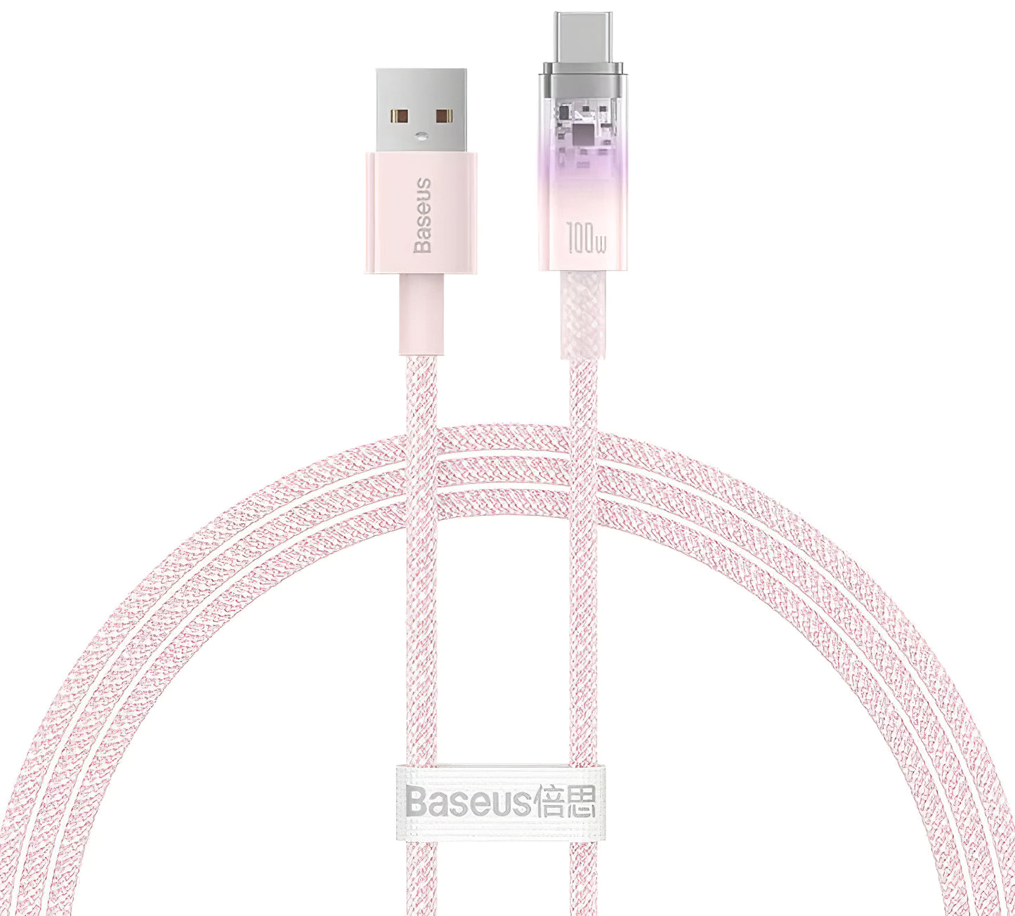 Kabel USB-A do USB-C Baseus Explorer do transmisji danych i ładowania, 100 W, 1 m, różowy CATS010404 