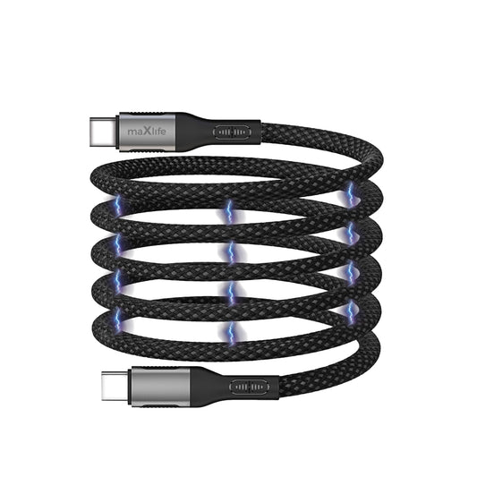 Kabel do danych i ładowania USB-C - USB-C MaXlife MXUC-11 Magnetic, 100W, 1m, Czarny