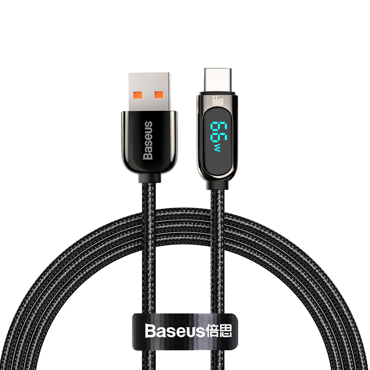 Kabel do Transmisji Danych i Ładowania USB-A - USB-C Baseus Display, 66W, 2m, Czarny CASX020101