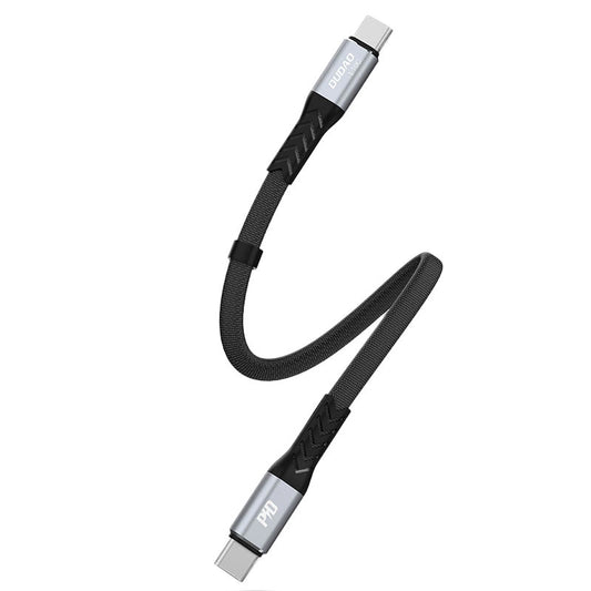 Kabel do danych i ładowania USB-C - USB-C Dudao L10C, 100W, 0.23m, Czarny