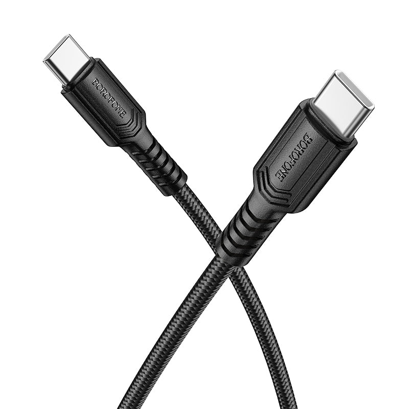 Kabel do danych i ładowania USB-C - USB-C Borofone BX116 Certain, 60W, 1m, Czarny