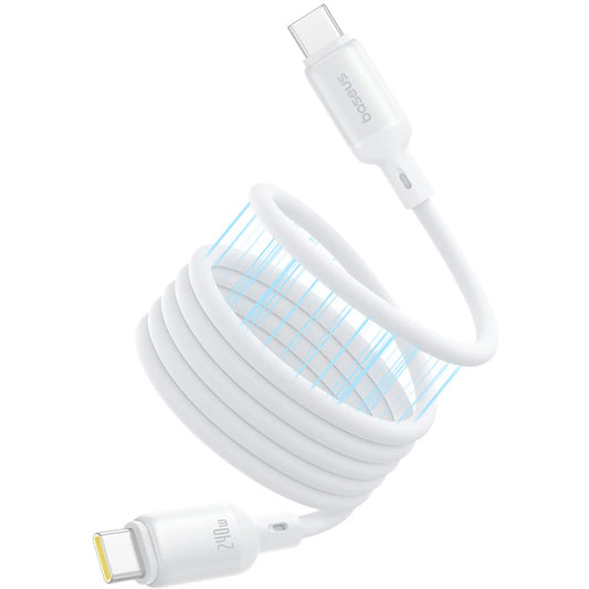 Cablu Date si Incarcare USB-C - USB-C Baseus PicoGo, 240W, 1m, Alb P10376800211-00