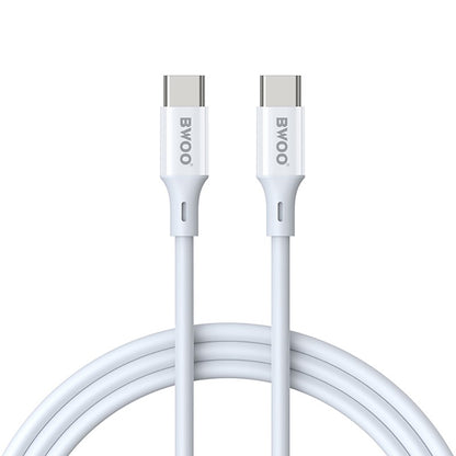 Kabel do danych i ładowania USB-C - USB-C BWOO X282, 60W, 1m, Biały