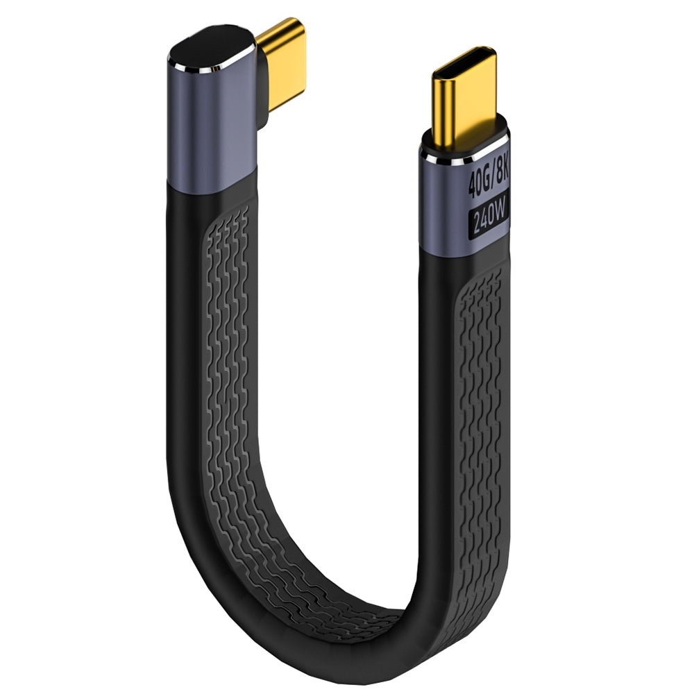 Kabel USB-C do USB-C OEM Angled 8K Video Version 3, 240W, 0.15m, Czarny