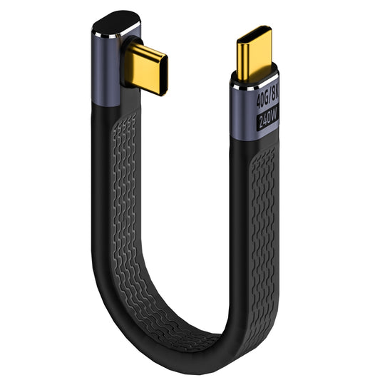 Kabel USB-C do USB-C OEM Angled 8K Video, 240W, 0,15m, Czarny