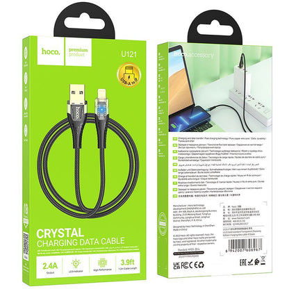 Kabel do danych i ładowania USB-A - Lightning HOCO U121, 18W, 1.2m, Czarny