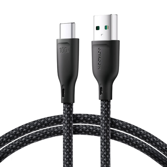Kabel do danych i ładowania USB-A - USB-C Joyroom Multi-Color S-A34, 100W, 1m, Czarny