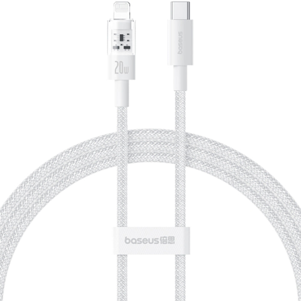 Kabel do danych i ładowania USB-C - Lightning Baseus Gem, 20W, 1m, Biały P10373001211-00