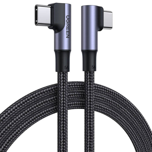 Kabel do danych i ładowania USB-C - USB-C UGREEN US335 Angled, 100W, 2m, Czarny